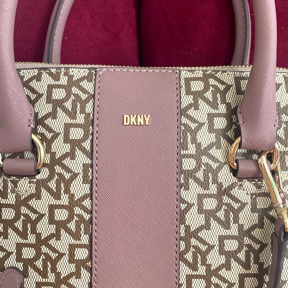 DKNY Bryant Medium Round Satchel, Tan & Mauve - Picture 3 of 14